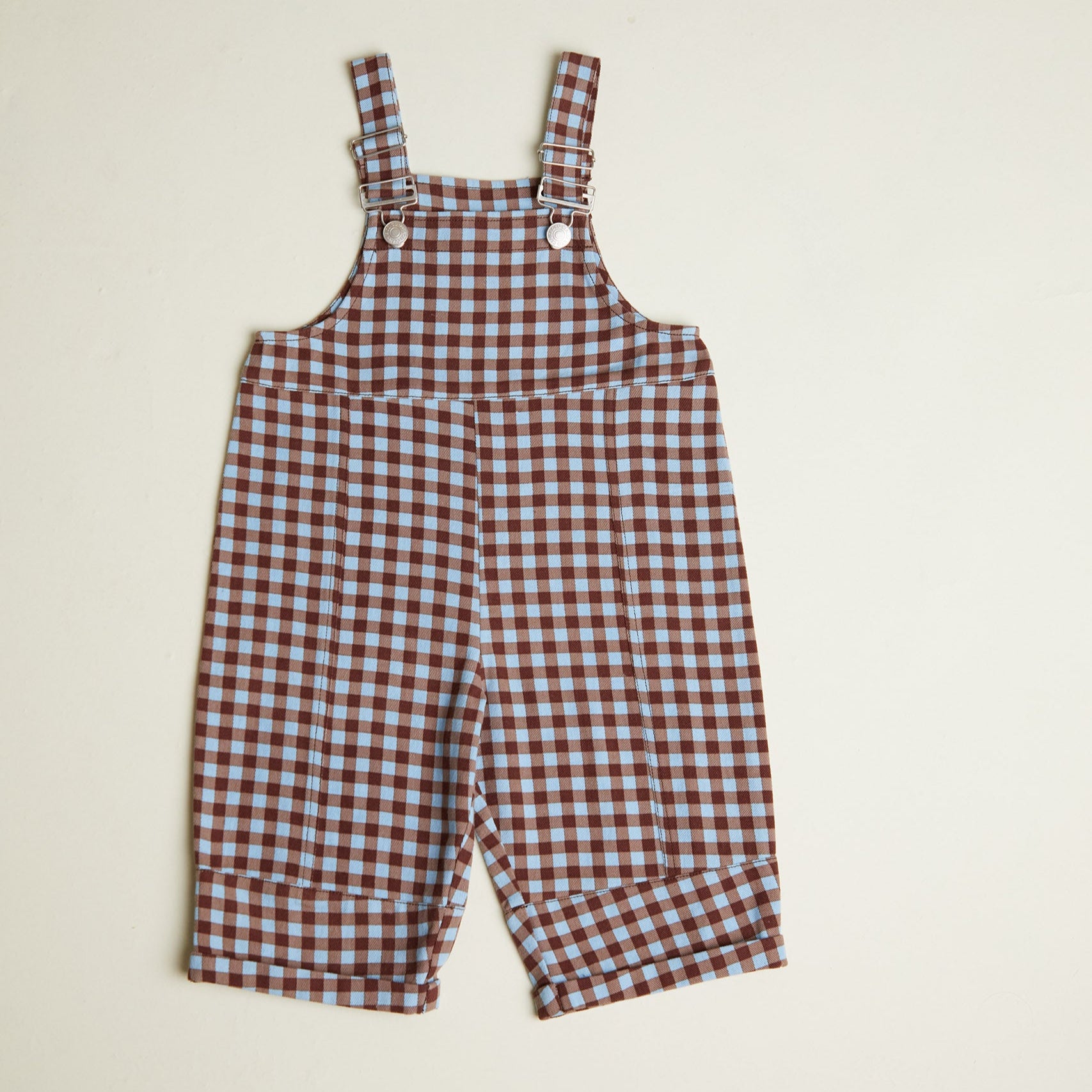 August Sky Gingham Cotton Dungarees